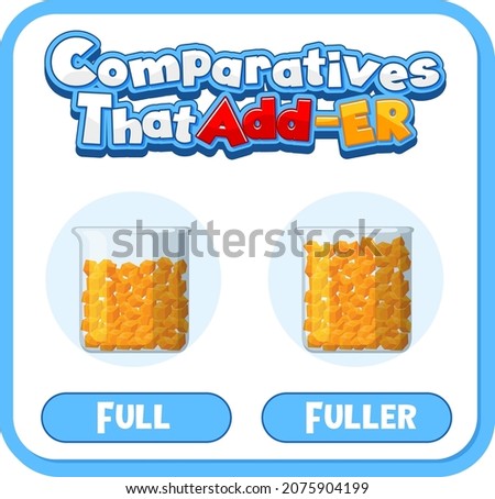 Comparative and Superlative Adjectives for word full illustration