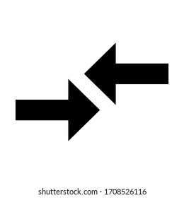 Comparar icono de flecha con estilo plano aislado en fondo blanco.