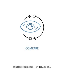 icono de la línea de concepto de comparación. Ilustración de elemento simple. comparar el diseño de símbolos de esquema de concepto.
