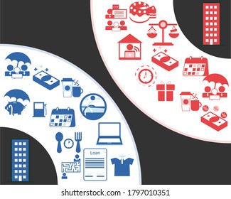 Compare Employee Benefits Of Each Company Vector