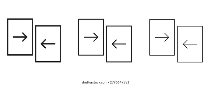 Compare icon in 3 editable stroke lines