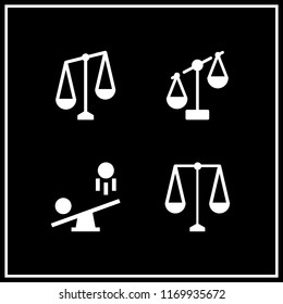 compare icon. 4 compare vector set. balance, scale and seesaw icons for web and design about compare theme