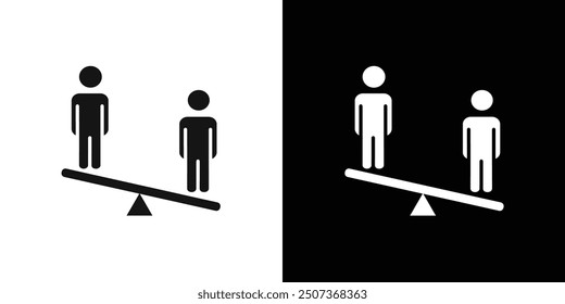 Conjunto de símbolos de línea plana de icono de comparación.
