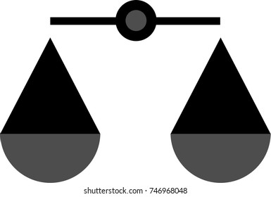 Compare icon, libra logo, law sign, balance symbol, scales flat, weigh