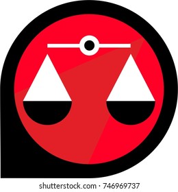 Compare icon, libra logo, law sign, balance symbol, scales flat, weigh