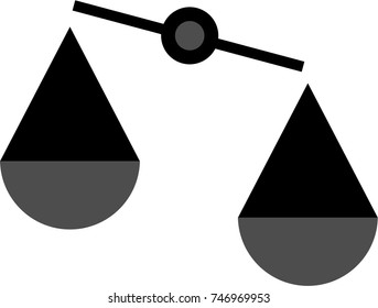Compare icon, libra logo, law sign, balance symbol, scales flat, weigh