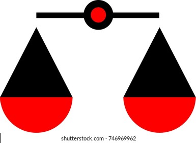 Compare icon, libra logo, law sign, balance symbol, scales flat, weigh