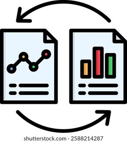 Compare Icon Lineal Color Vector Illustration