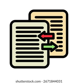 Compare Icon Mini Illustration Icon. Use For Modern Concept, Print, Ui, Ux Kit, Web And App Development. Vector Related To Office, Education, Examination And More