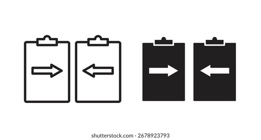 Icono de comparación sobre fondo blanco. icono establecido en contorno negro y relleno