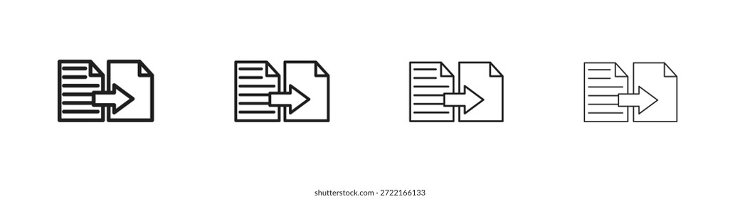 Comparar iconos de tendencias de contorno de versiones simples modernas