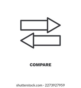 compare icon. Thin line compare icon from Human Resources collection. Outline vector isolated on white background. Editable compare symbol can be used web and mobile