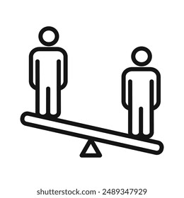 Compare icon Vector symbol or sign set collection in black and white outline