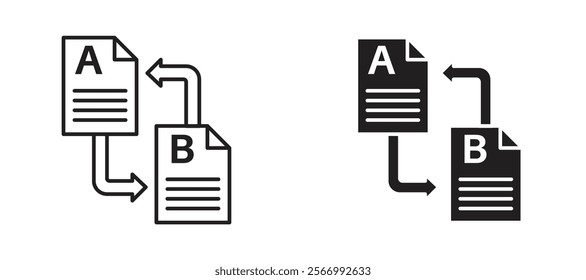 Compare icons in outline and fill. vector illustration for ui.