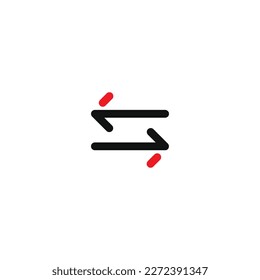 compare line black icon with red accents for web, app, etc