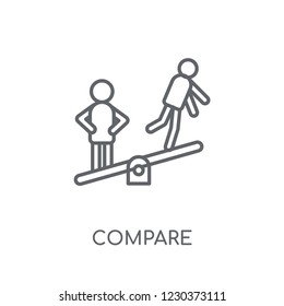 Compare linear icon. Modern outline Compare logo concept on white background from Human Resources collection. Suitable for use on web apps, mobile apps and print media.