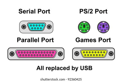 Compare ports all replaced by usb, vector