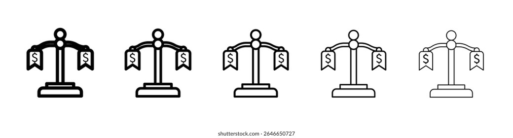 Compare price icon flat simple outline logo