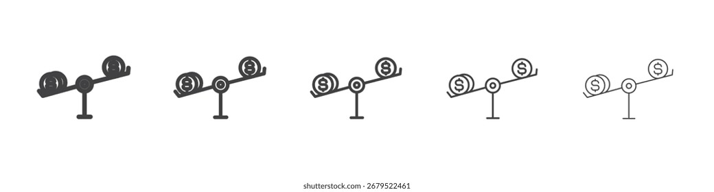 Compare price icon Line graphics illustration symbol