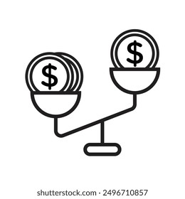 Compare price icon linear logo mark in black and white