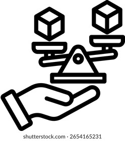 Produkt vergleichen Symbol Kontur Vektorgrafik