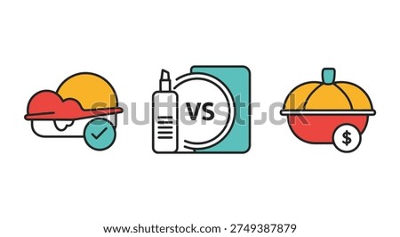 Compare Product Line creative modern abstract illustration