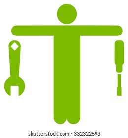 Compare Tools vector icon. Style is flat symbol, eco green color, rounded angles, white background.