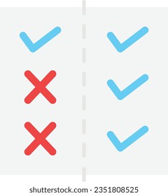 comparación de Icono plano vectorial