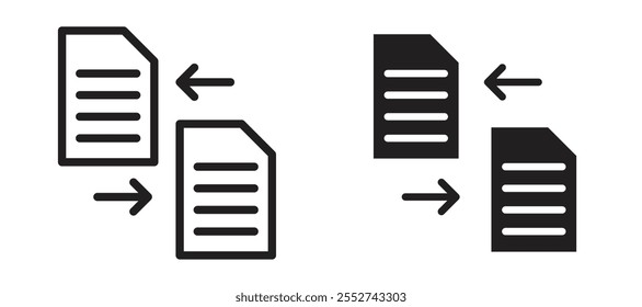 Compare el conjunto de iconos de Vector con estilo relleno y delineado en negro.