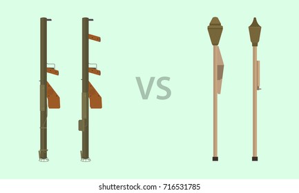 compare versus between usa and german anti-tank personel panzerfaust vs m1 and m1a1
