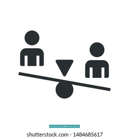 Compare Worker icon vector illustration logo template for many purpose