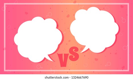 Compared to a pink screen for female items. VS is a screen template for competitions and contests.