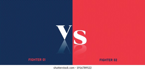 Compared to screen design Battle headline template Blue and red Flat modern design Vector illustration