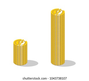 Compared Two bundle piled up coins -Perks