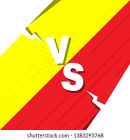Compared to VS sheets, the fight against backgrounds in flat-panel comic design is made of halftone, lightning. Vector illustration Retro style