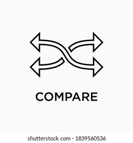 Compare's Icon. Arrow Spread Sign. Flexible Symbol - Vector Logo Template.