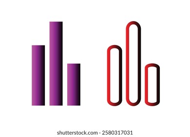 Comparing Bar Graphs Purple and Red Data Visualization.