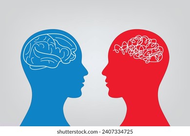 Comparing brain of human: normal human and depressive patient 