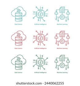 Comparing Data Science AI ML Vector Icons Essential Visual Reference