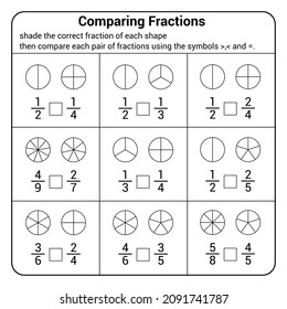 202 Comparing fractions Images, Stock Photos & Vectors | Shutterstock