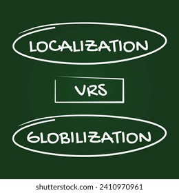 Comparing globalization vs localization in business reach. Illustration to show differences.