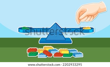 Comparing masses by using a simple balance illustration