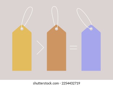 Comparing prices of different competitors, market research, price tags set