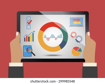 Comparing statistics in business, info graphics theme