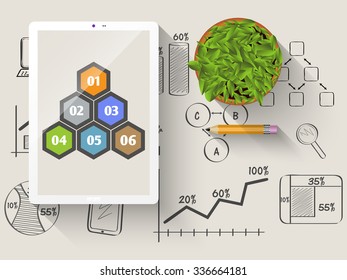 Comparing statistics in business,  info graphics report charts