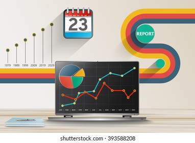 Comparing statistics in business,  info graphics report charts
