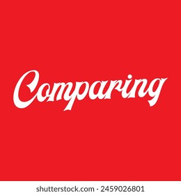 comparing text on red background.