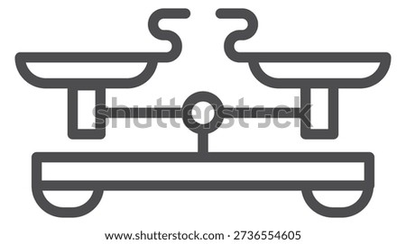 Comparing weight scales line icon. Equality symbol