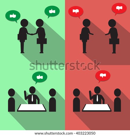 Comparison of agree and disagree with flat design 