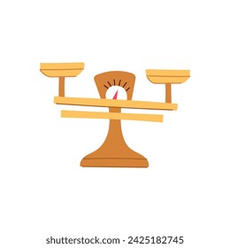 comparison balance scale cartoon. equilibrium judge, money im, business decision comparison balance scale sign. isolated symbol vector illustration